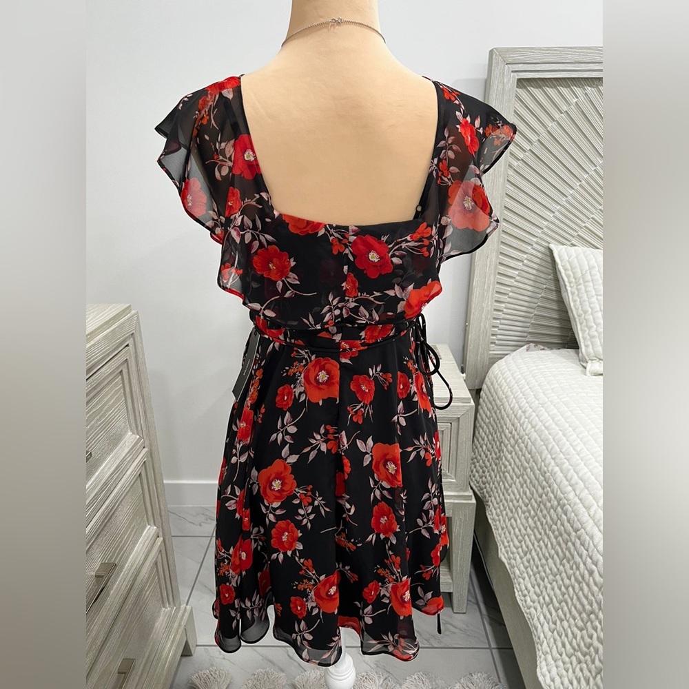 Lulu's Ruffled Red and Black Mini Dress - Picture 3 of 12